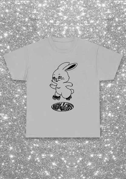 Skating Rabbit Kpop Y2K Chunky Shirt Cherrykitten