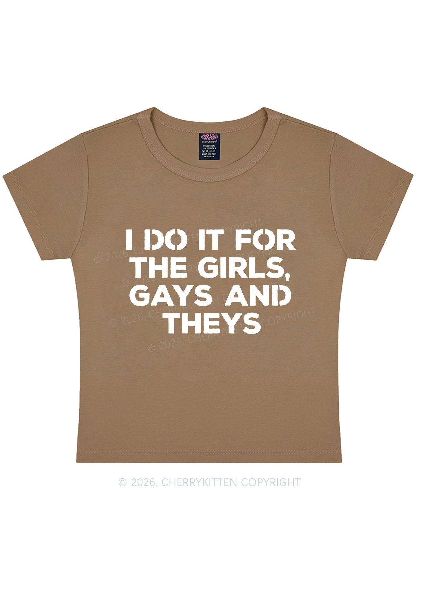 Girls Gays Theys Pride Y2K Baby Tee Cherrykitten
