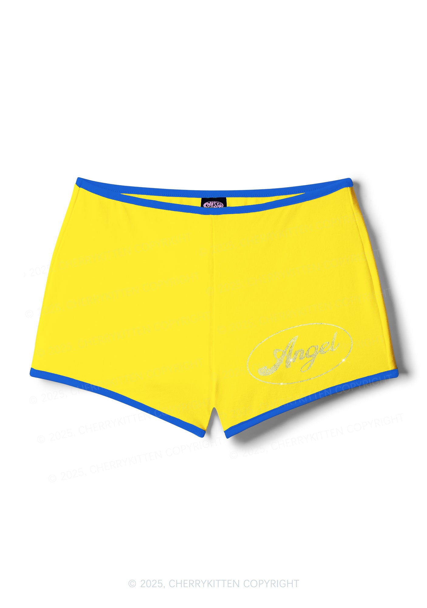 Rhinestone Mini Angel Y2K Booty Shorts Cherrykitten