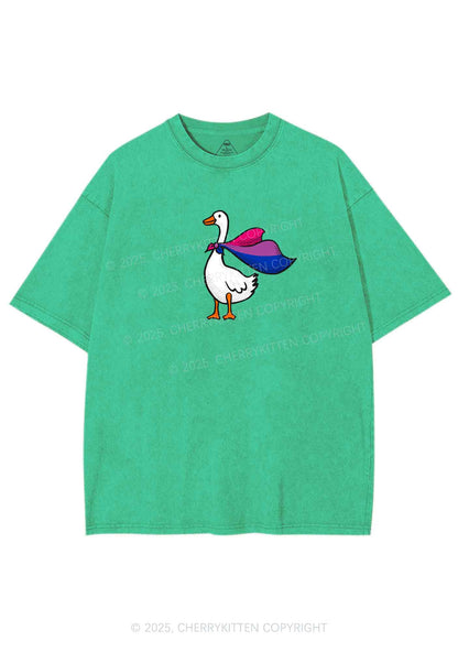 Bisexual Goose Pride Y2K Shirts Washed Tee Cherrykitten