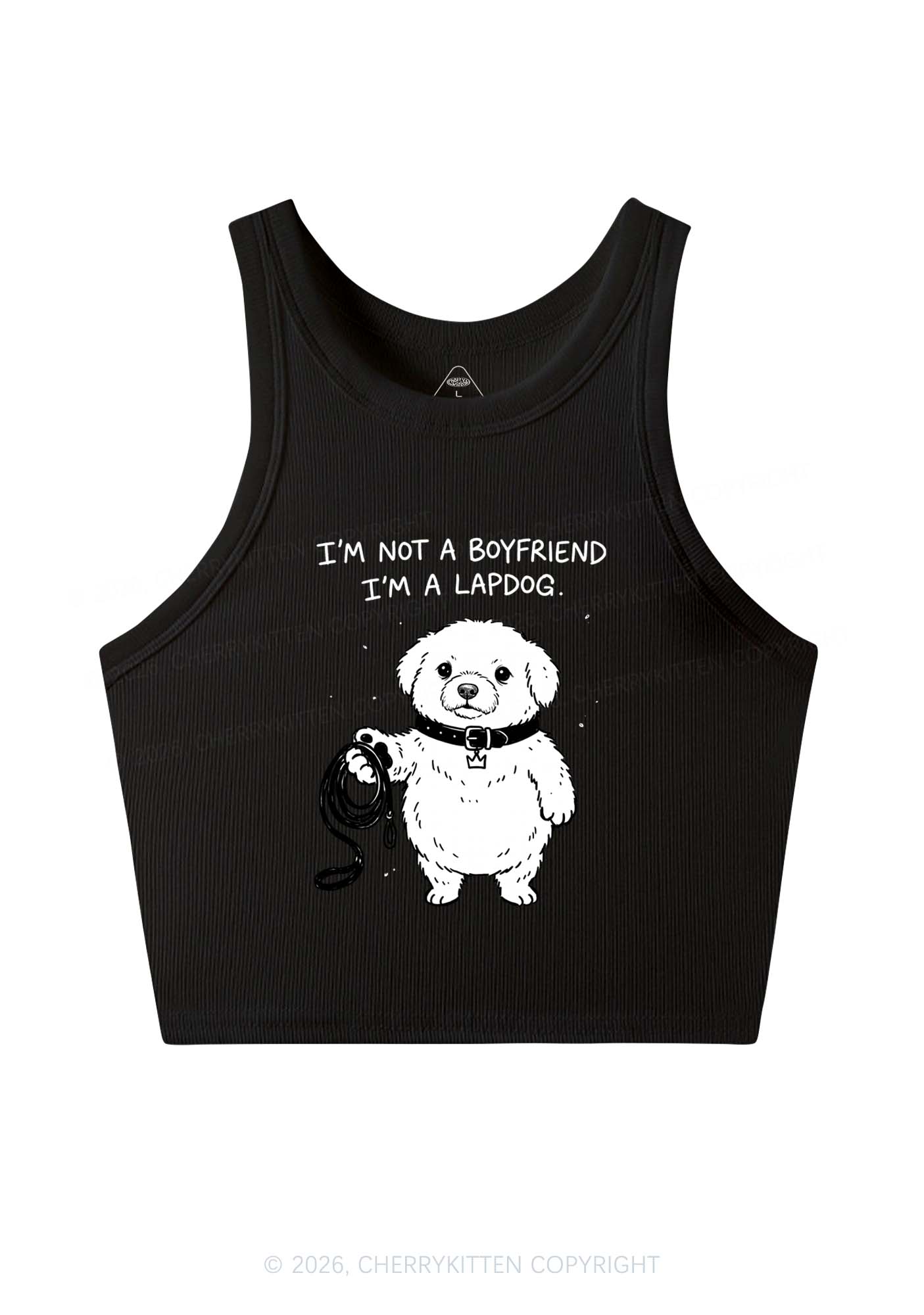 Im A Lapdog Y2K Crop Tank Top Cherrykitten