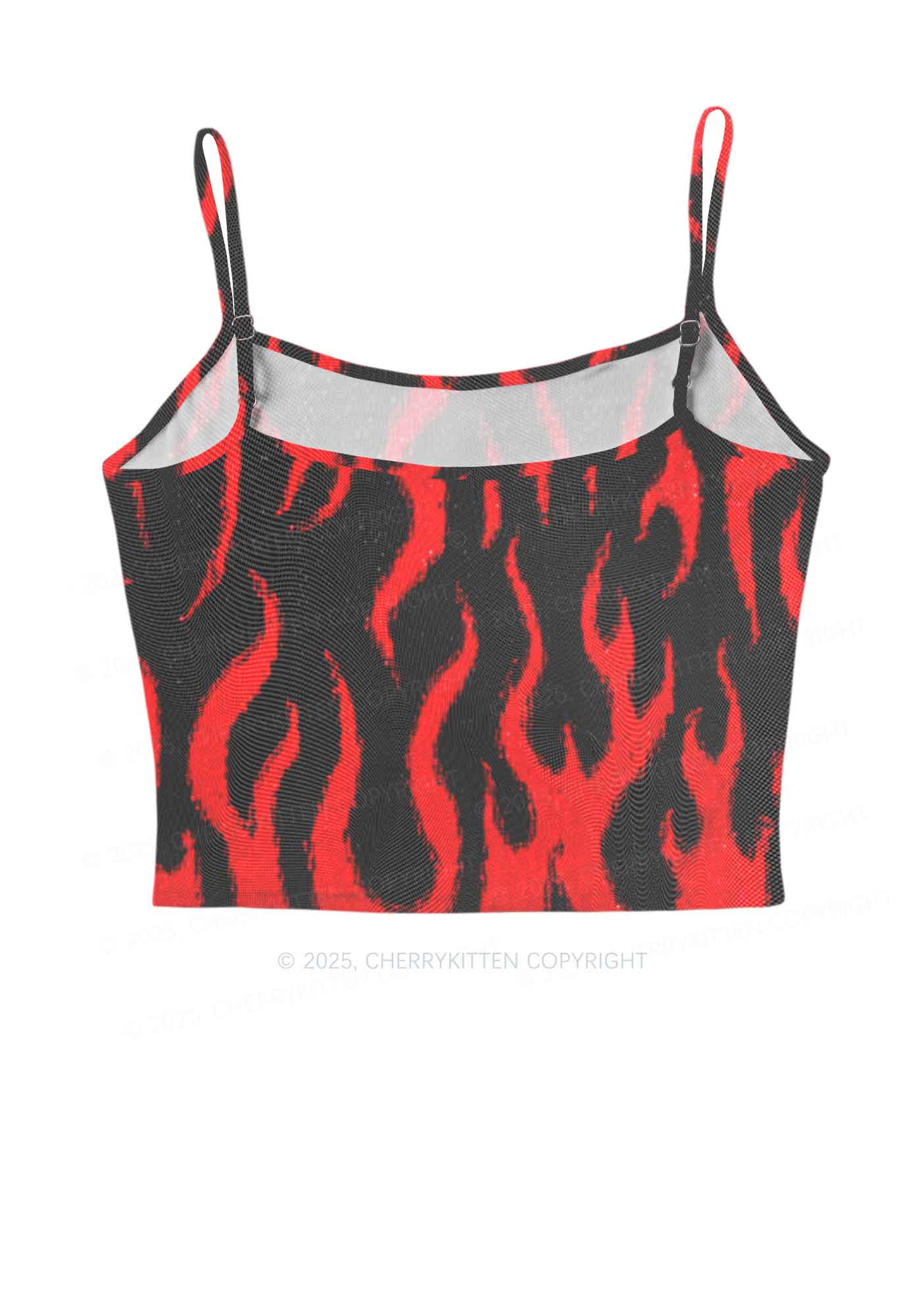 Glitter Flame Y2K Mesh Cami Tank Cherrykitten