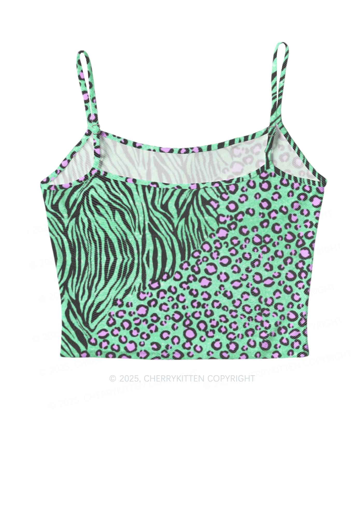 Mint Leopard Y2K Mesh Cami Tank Cherrykitten