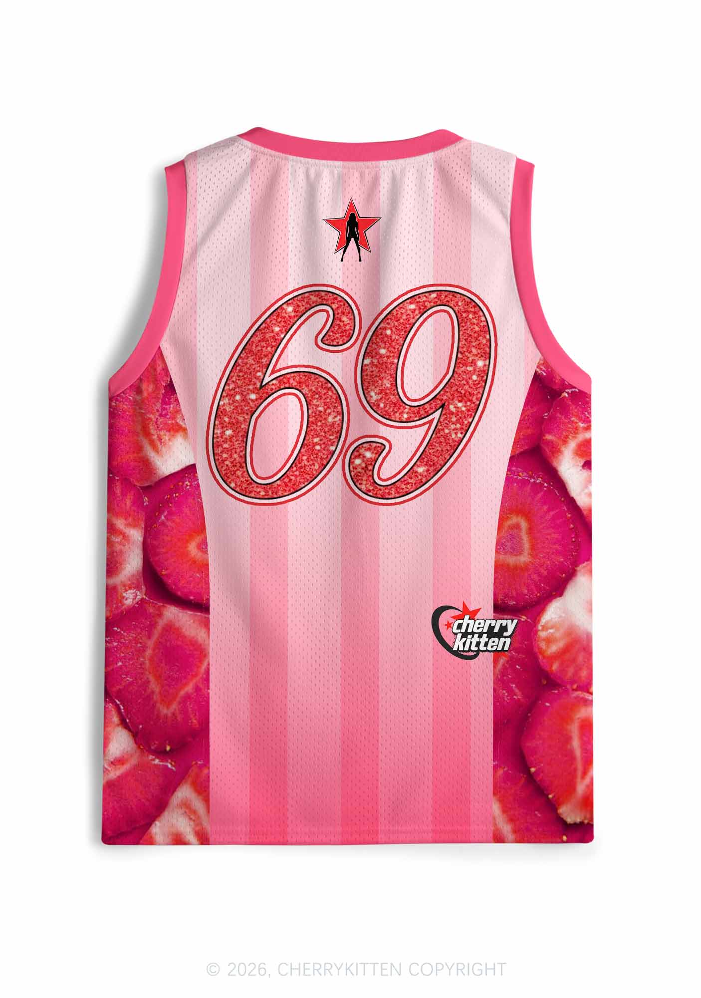 Live Laugh Lesbian Strawberry Pride Y2K Sport Jersey Tank Cherrykitten