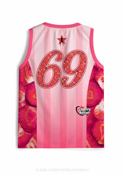 Live Laugh Lesbian Strawberry Pride Y2K Sport Jersey Tank Cherrykitten
