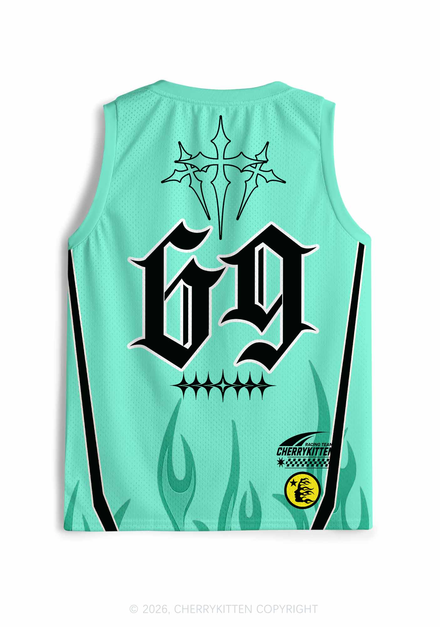 Mint Green Gothic Faggot Pride Y2K Sport Jersey Tank Cherrykitten