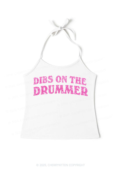 Glitter Dibs On The Drummer Y2K Halter Neck Cami Cherrykitten