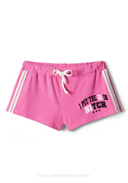 I Put The Bi In Bxxch Pride Y2K Drawstring Mini Shorts Cherrykitten