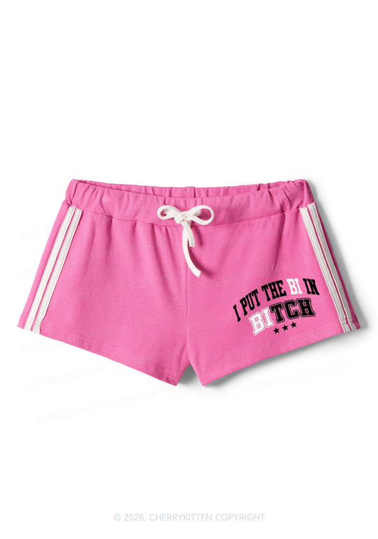 I Put The Bi In Bxxch Pride Y2K Drawstring Mini Shorts Cherrykitten