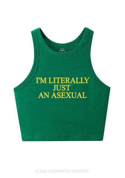 Im Literally Just An Asexual Pride Y2K Crop Tank Top Cherrykitten