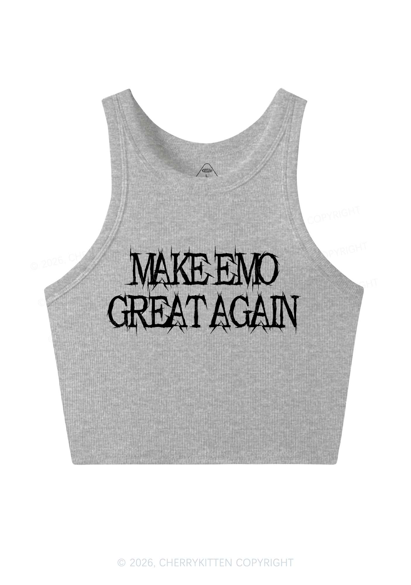 Make Emo Great Again Y2K Crop Tank Top Cherrykitten