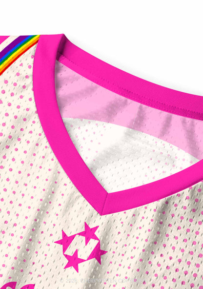 Hot Pink Dots Suffer From Gay Thoughts Pride Y2K Sport Jersey Tank Cherrykitten