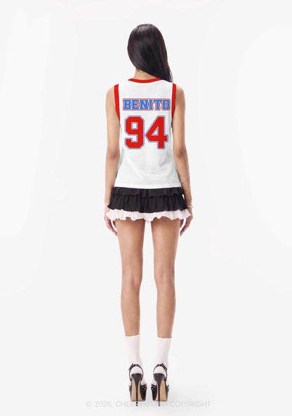 Red Blue Stripe Bunny Y2K Sport Jersey Tank Cherrykitten