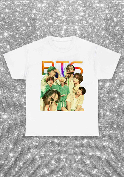 Rainbow Bangtan Kpop Y2K Chunky Shirt Cherrykitten
