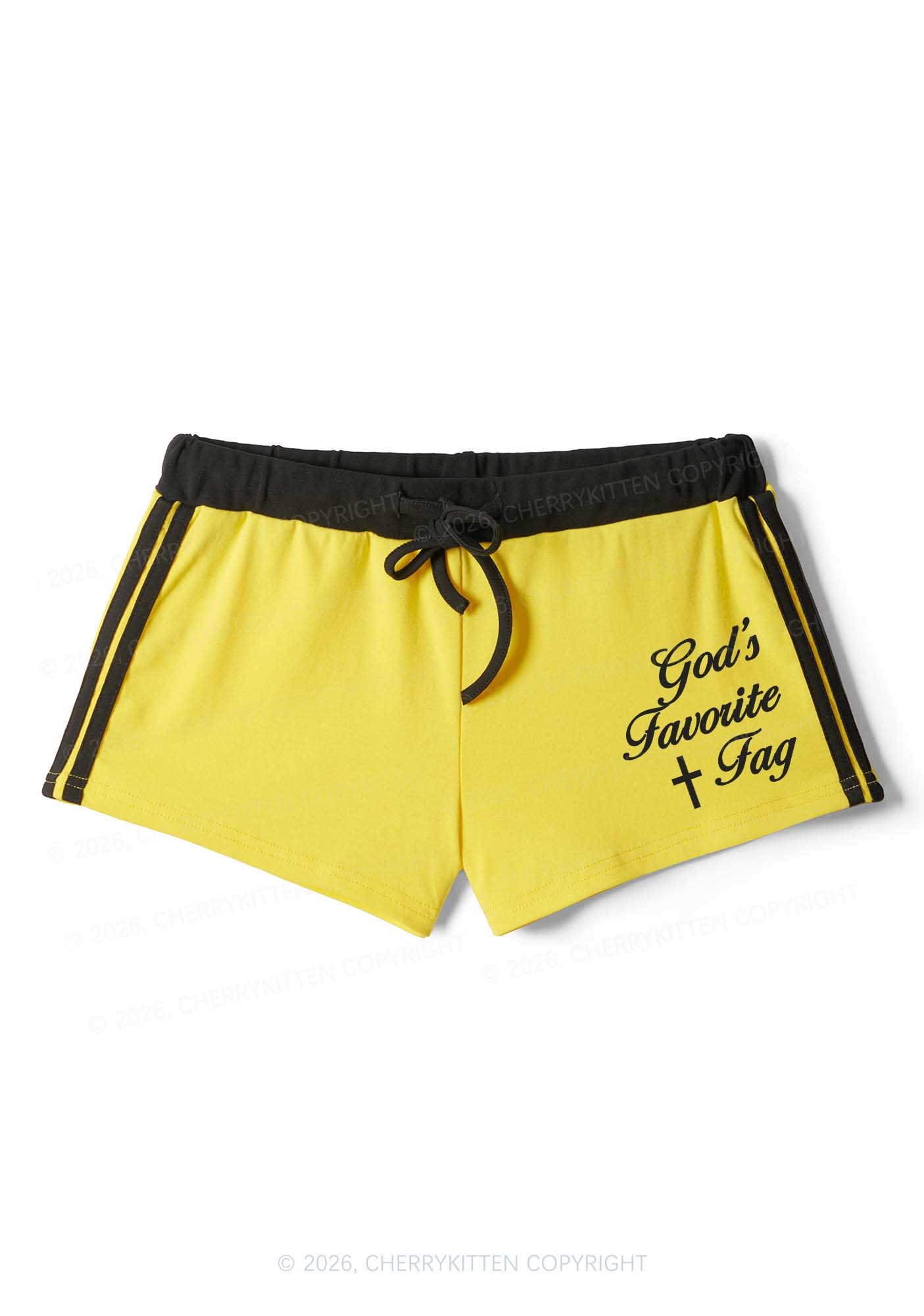 Gods Favorite Fag Pride Y2K Drawstring Mini Shorts Cherrykitten