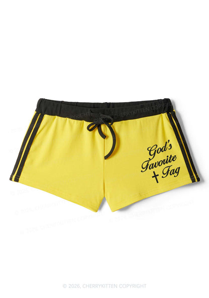 Gods Favorite Fag Pride Y2K Drawstring Mini Shorts Cherrykitten