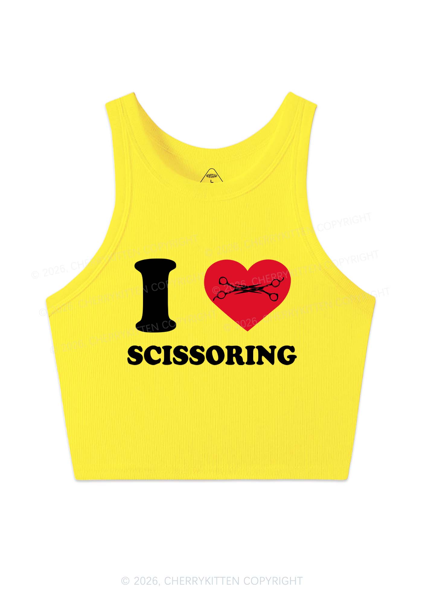 I Love Scissoring Pride Y2K Crop Tank Top Cherrykitten
