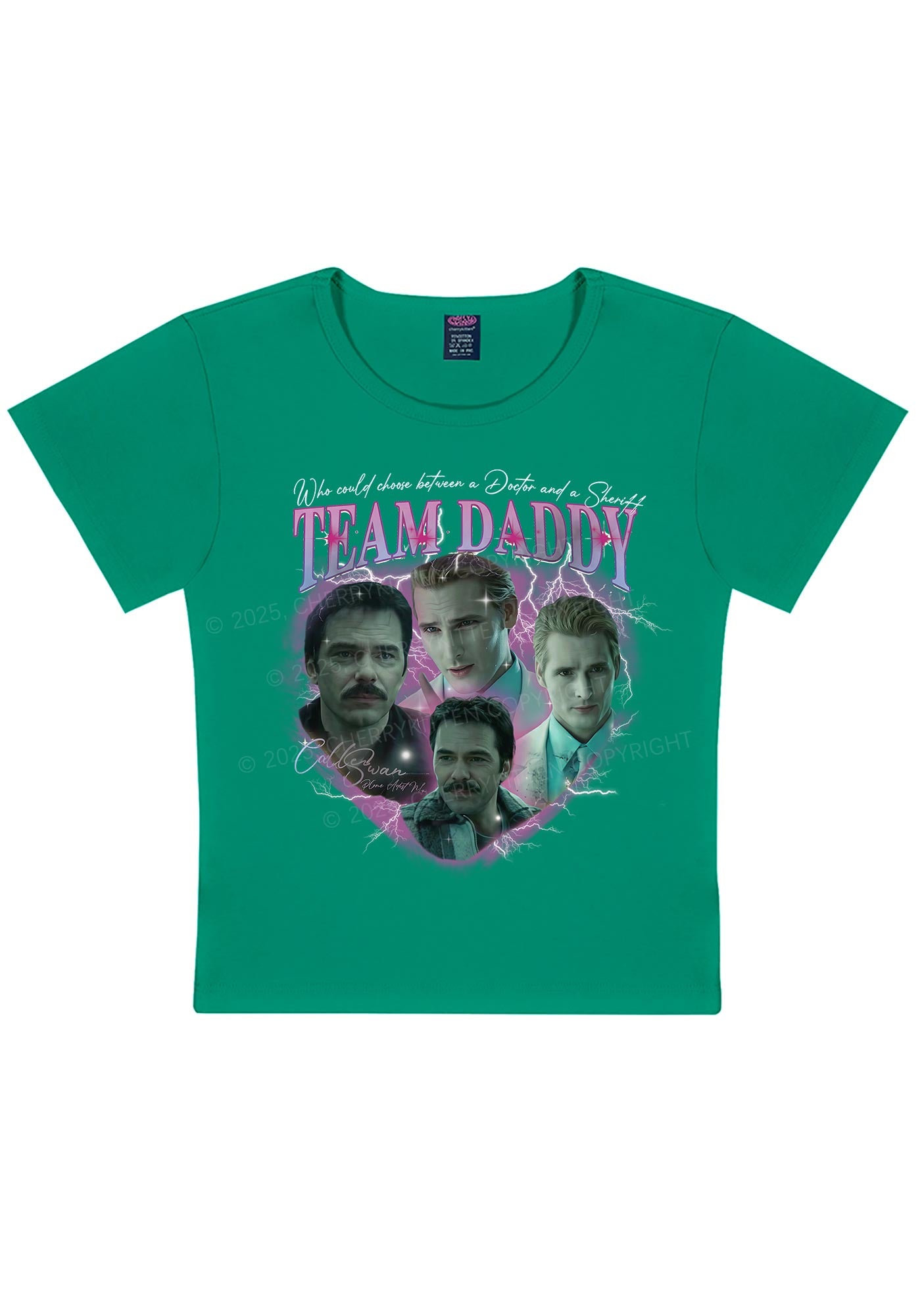 Team Daddy Y2K Baby Tee Cherrykitten