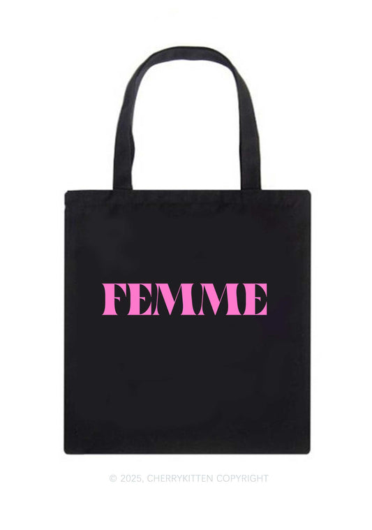 Femme Pride Y2K Canvas Tote Bag Cherrykitten