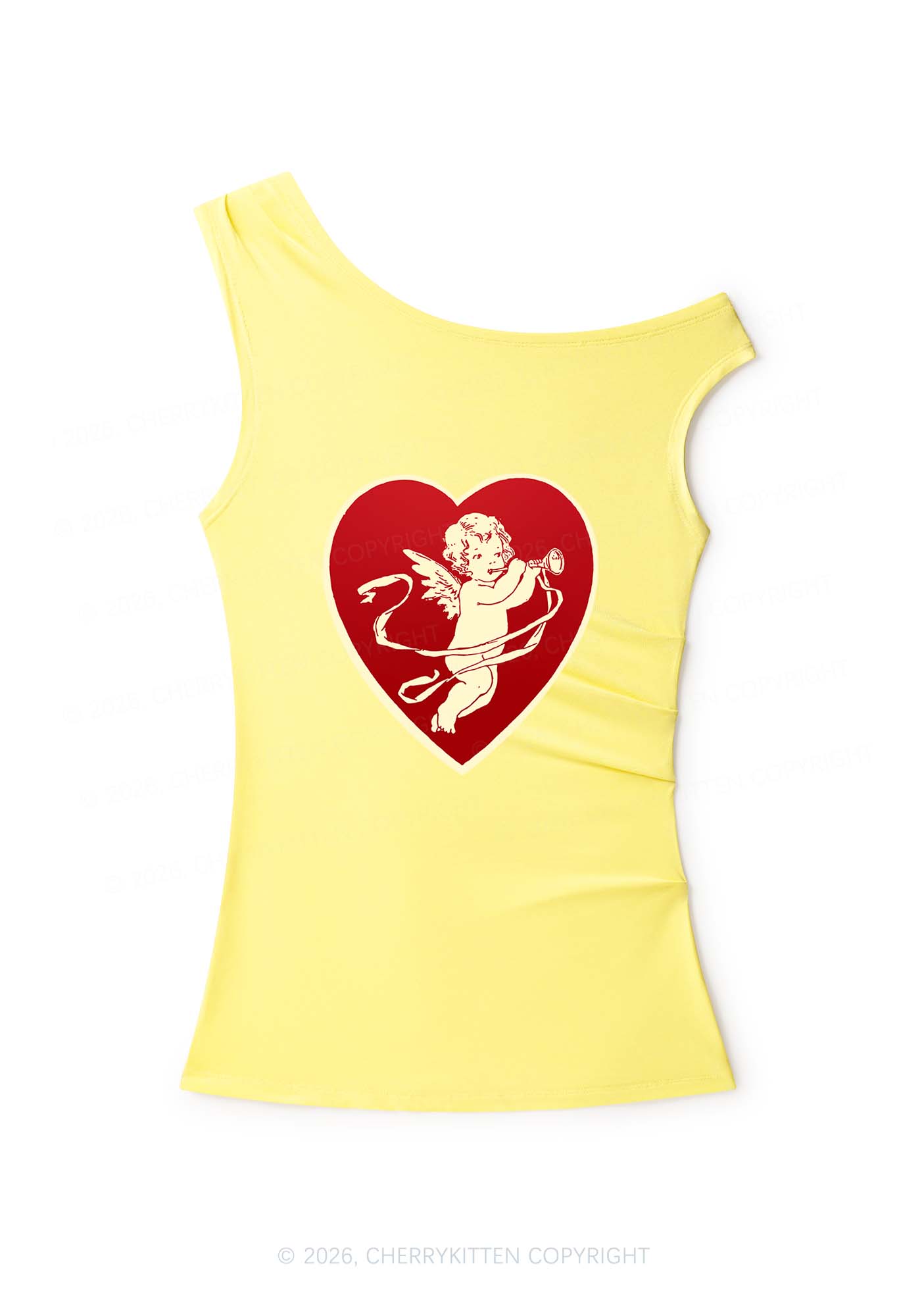 Trumpet Cupid Y2K Off Shoulder Tank Top Cherrykitten