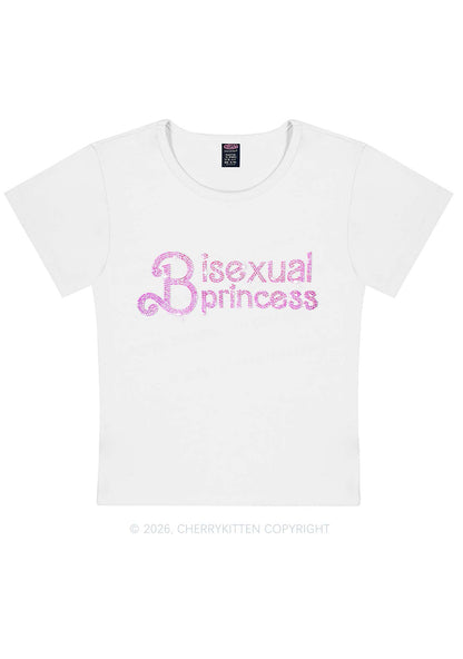 Rhinestone Bisexual Princess Pride Y2K Baby Tee Cherrykitten