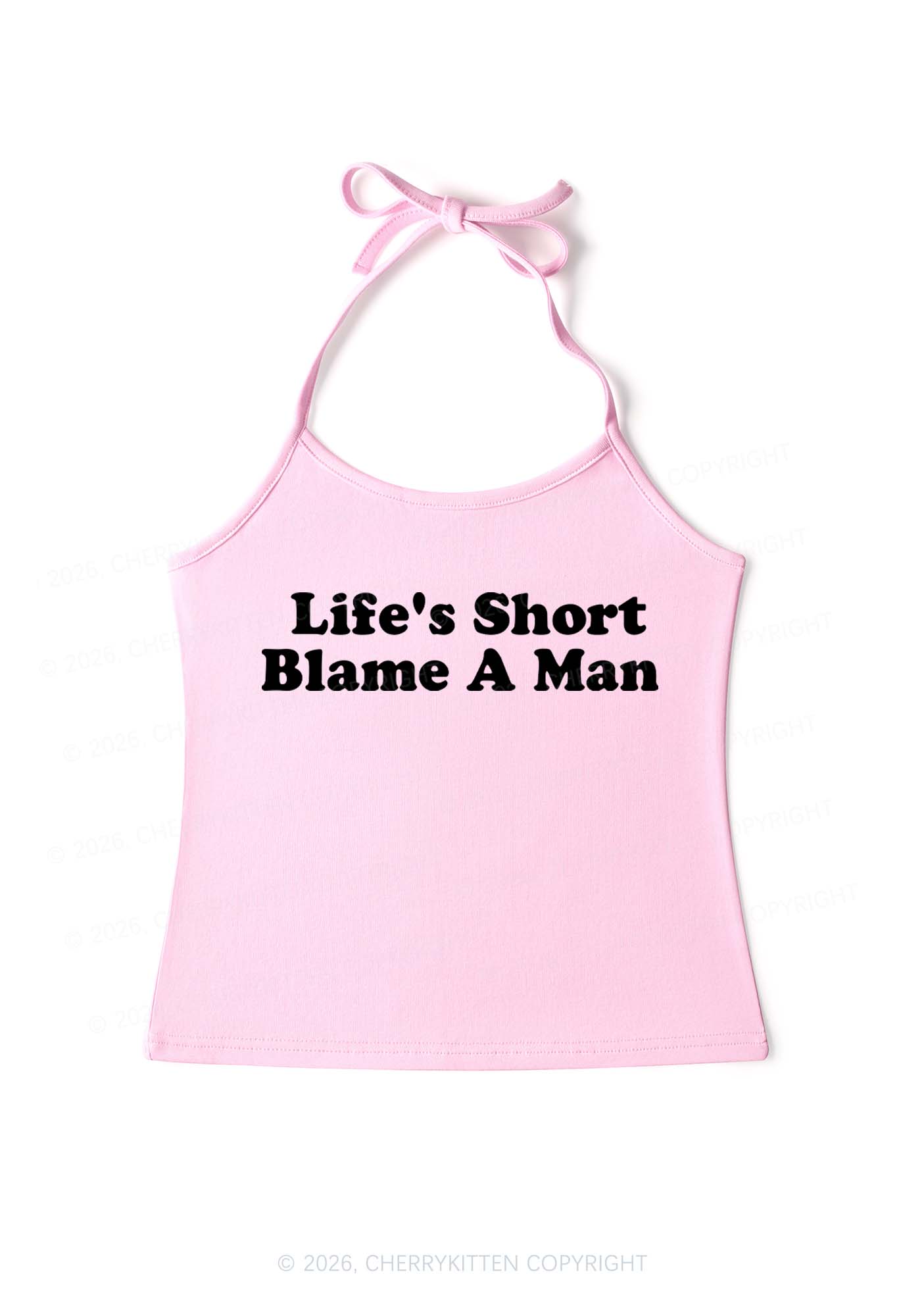 Blame A Man Y2K Halter Neck Cami Cherrykitten