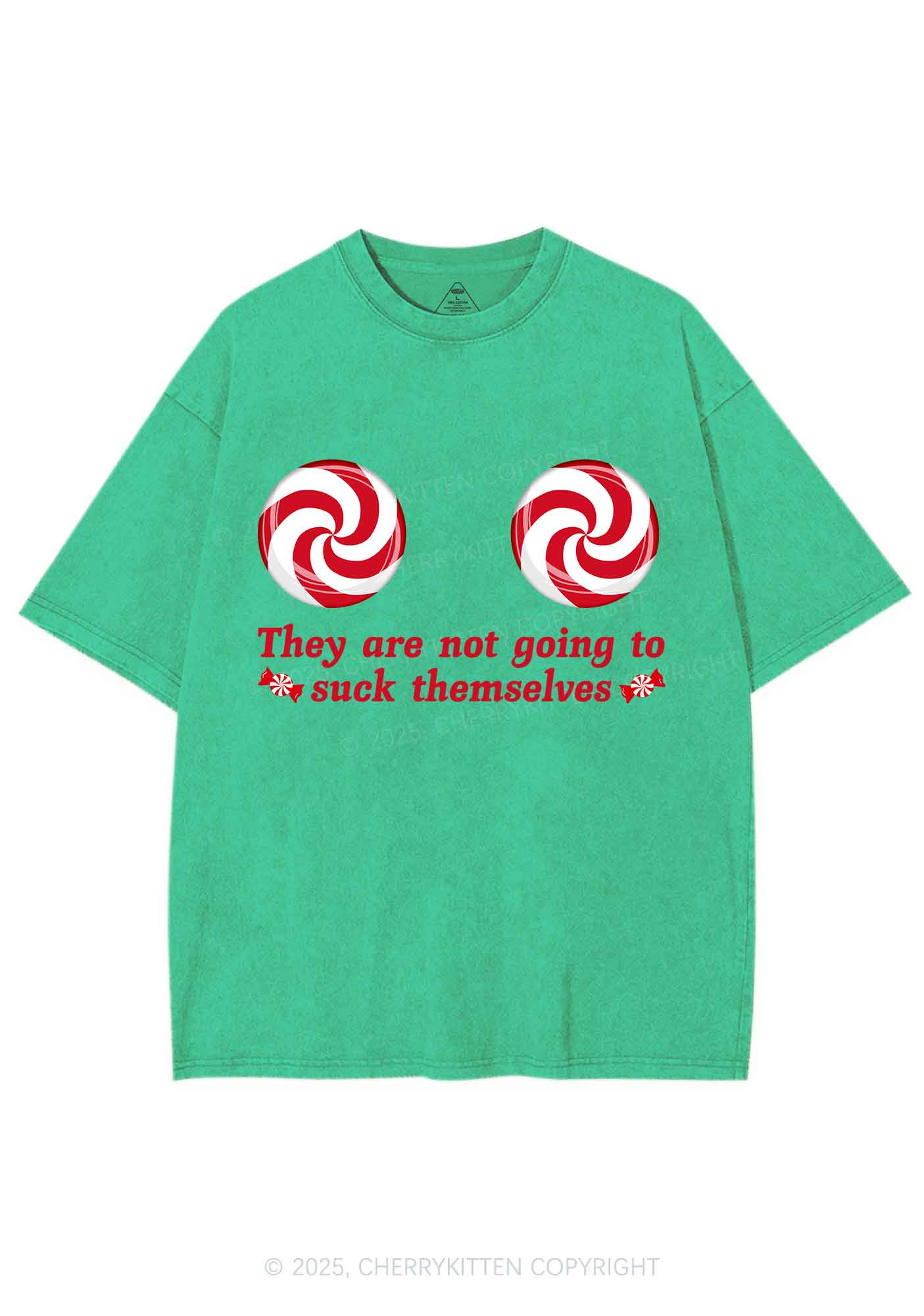 Christmas Suxk Themselves Y2K Shirts Washed Tee Cherrykitten