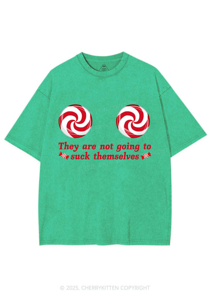 Christmas Suxk Themselves Y2K Shirts Washed Tee Cherrykitten