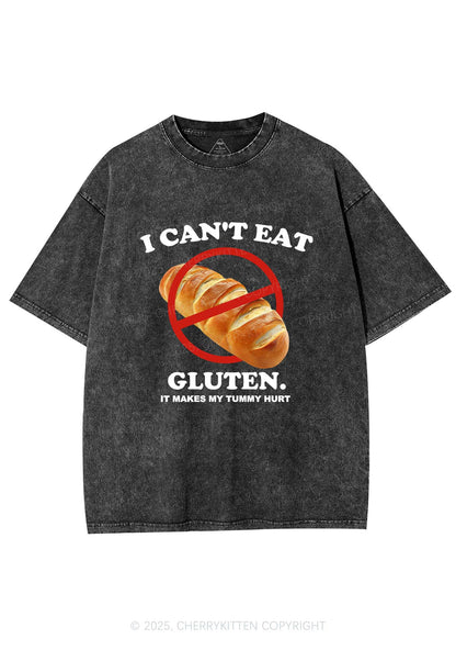 I Cant Eat Gluten Y2K Shirts Washed Tee Cherrykitten
