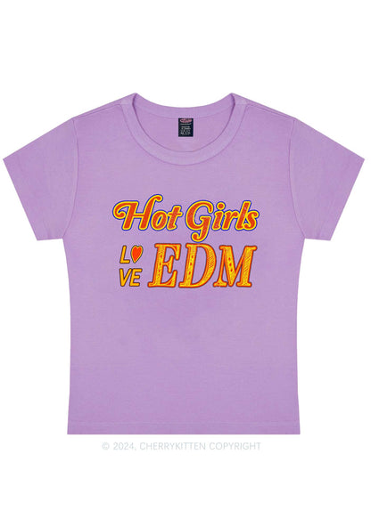 Hot Girls Love Edm Y2K Baby Tee Cherrykitten