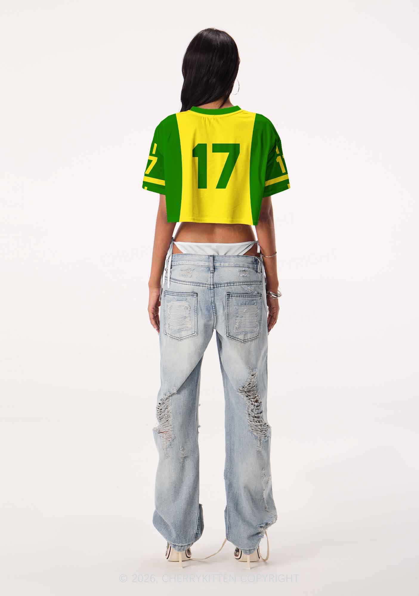 Yellow Cowgirl Wrangler Pride Y2K Crop Sport Jersey Shirts Cherrykitten