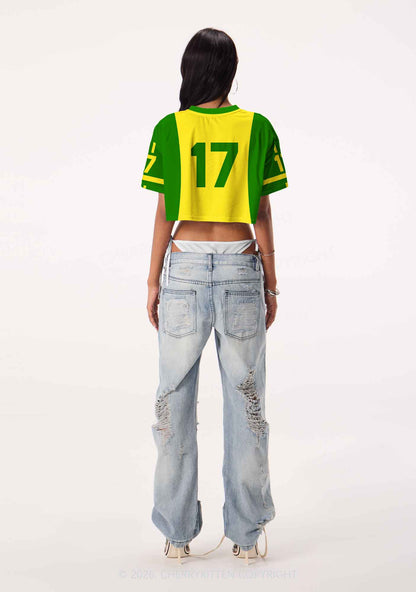Yellow Cowgirl Wrangler Pride Y2K Crop Sport Jersey Shirts Cherrykitten