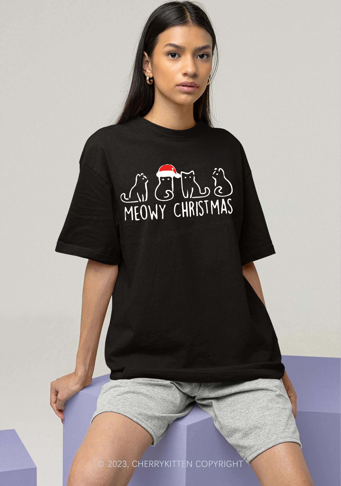 Meowy Christmas Chunky Shirt Cherrykitten