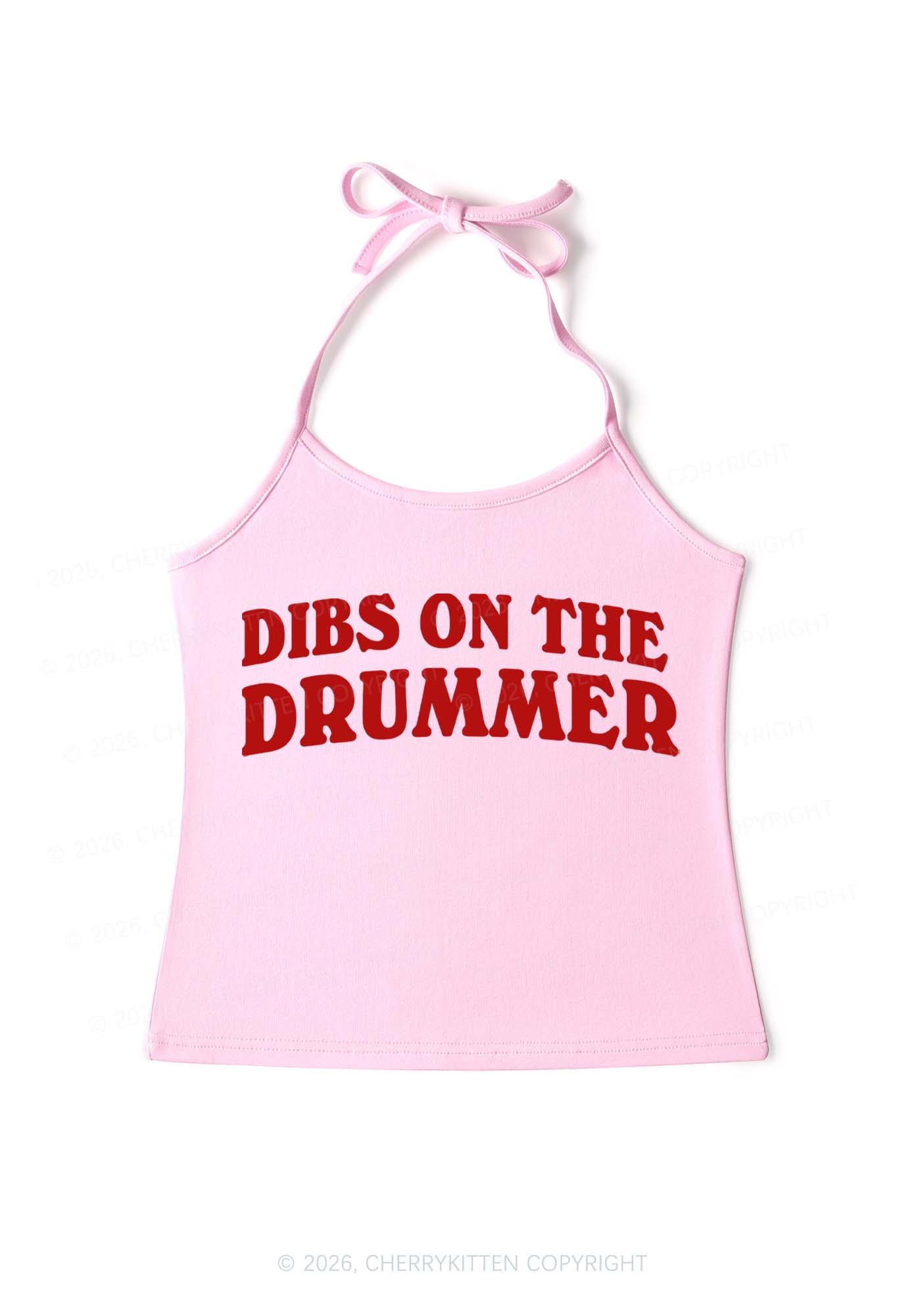 Dibs On The Drummer Y2K Halter Neck Cami Cherrykitten