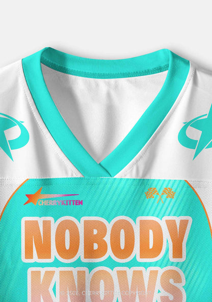 Nobody Knows Im Lesbian Pride Y2K Crop Sport Jersey Shirts Cherrykitten