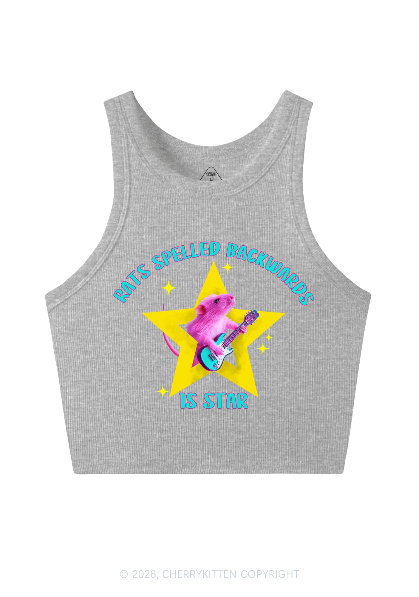Rats Spelled Backwards Is Star Y2K Crop Tank Top Cherrykitten