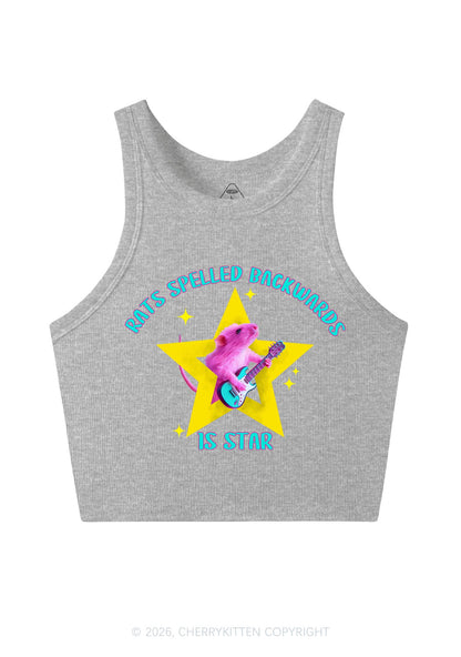 Rats Spelled Backwards Is Star Y2K Crop Tank Top Cherrykitten