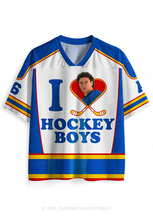 I Love Hockey Boy DL Y2K Sport Jersey Shirts Cherrykitten