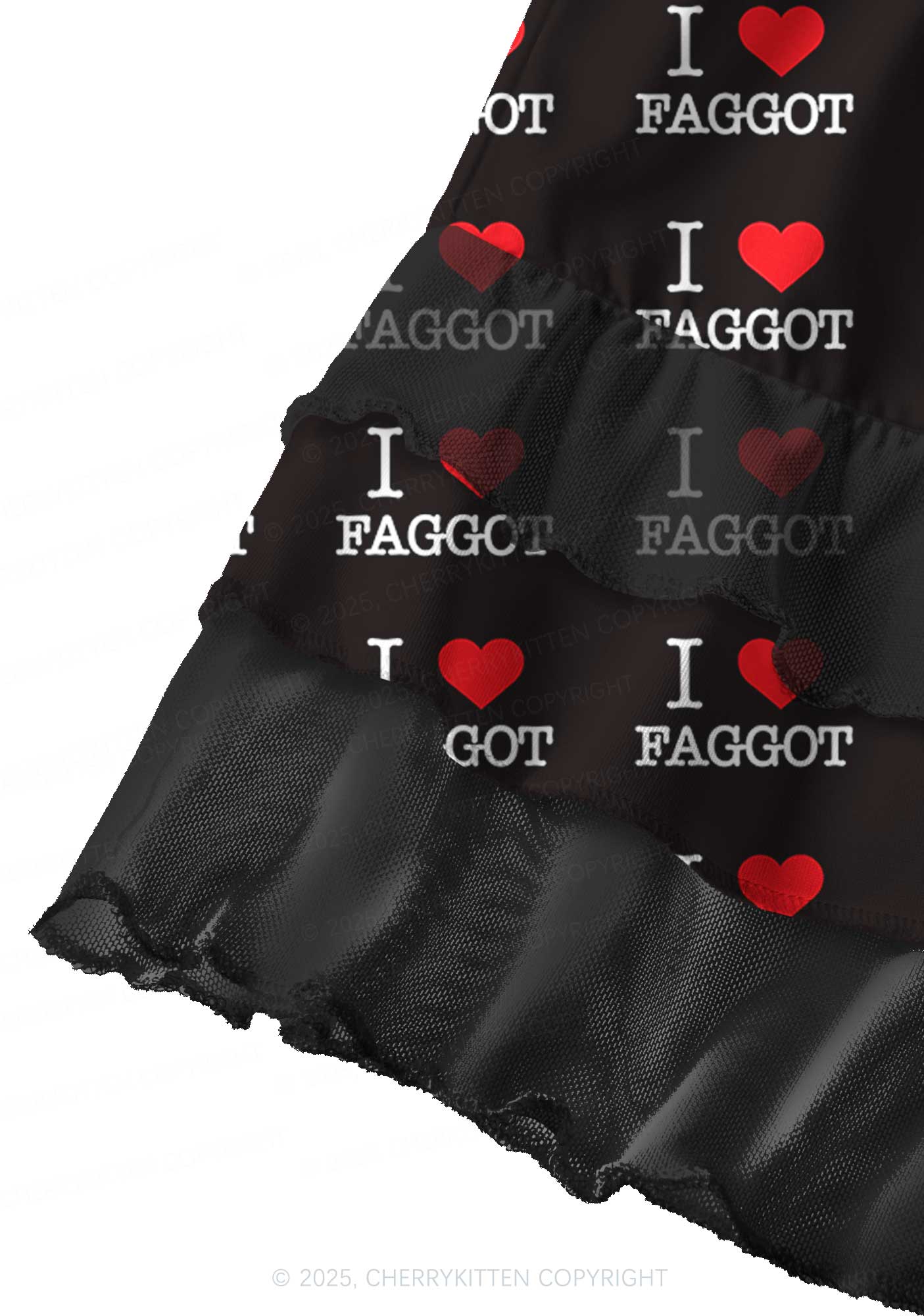 I Love Faggot Valentine's Day Y2K Print Mini Layered Skirt Cherrykitten
