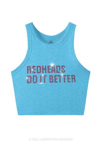 Rhinestone Redheads Do It Better Y2K Crop Tank Top Cherrykitten