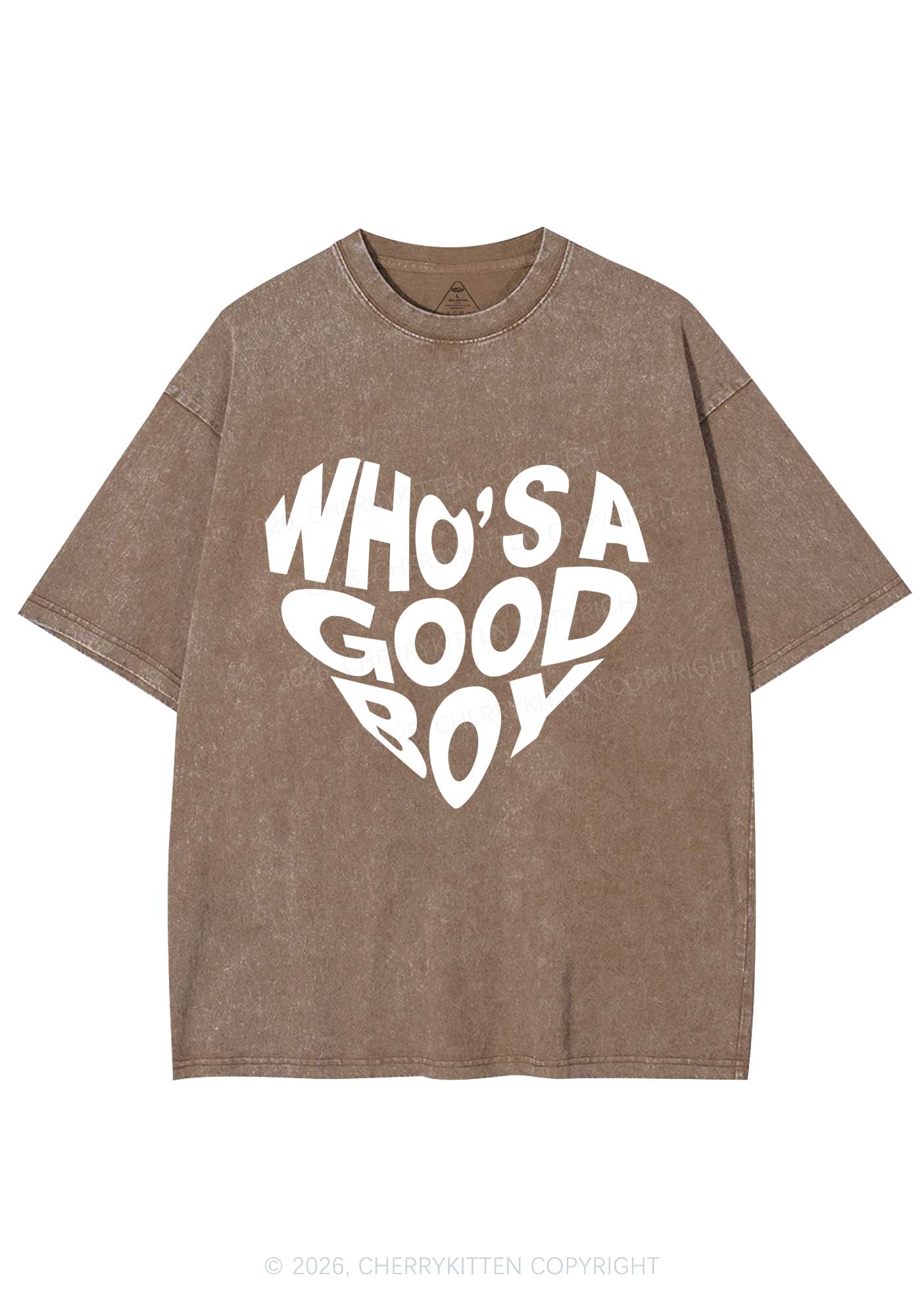 Whos A Good Boy Valentine's Day Y2K Shirts Washed Tee Cherrykitten
