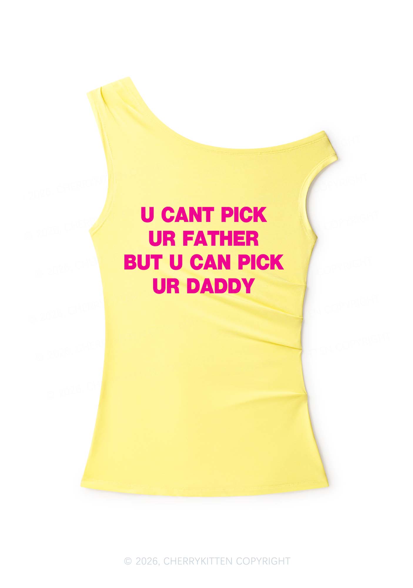 U Can Pick Ur Daddy Y2K Off Shoulder Tank Top Cherrykitten