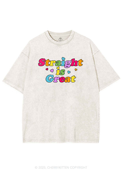 Straight Is Great Pride Y2K Shirts Washed Tee Cherrykitten