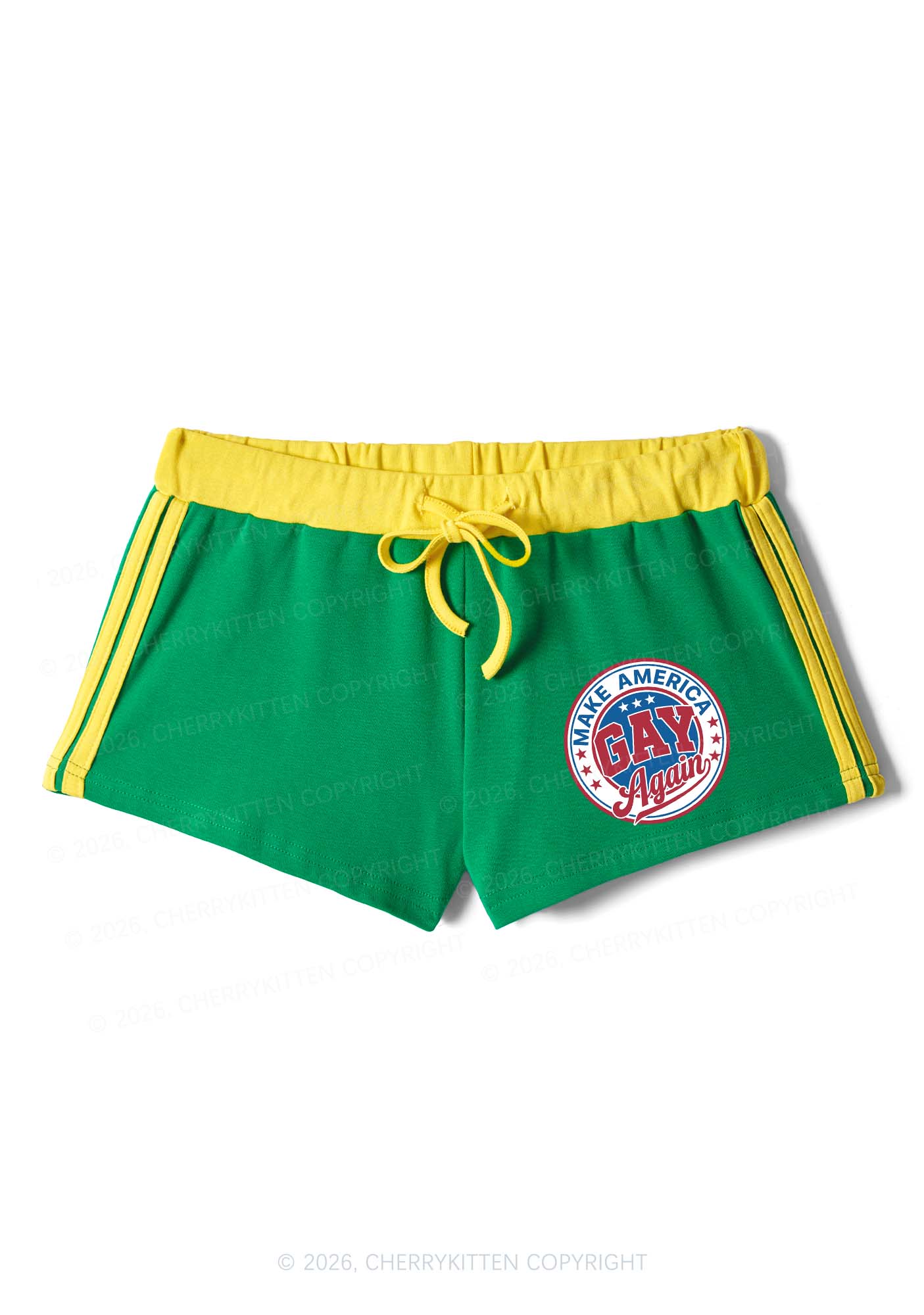 Make America Gay Again Pride Y2K Drawstring Mini Shorts Cherrykitten
