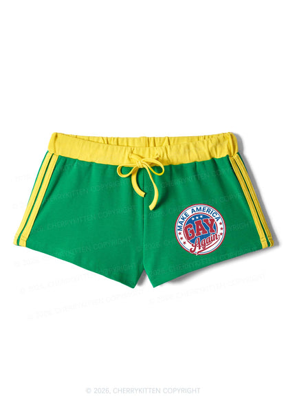 Make America Gay Again Pride Y2K Drawstring Mini Shorts Cherrykitten