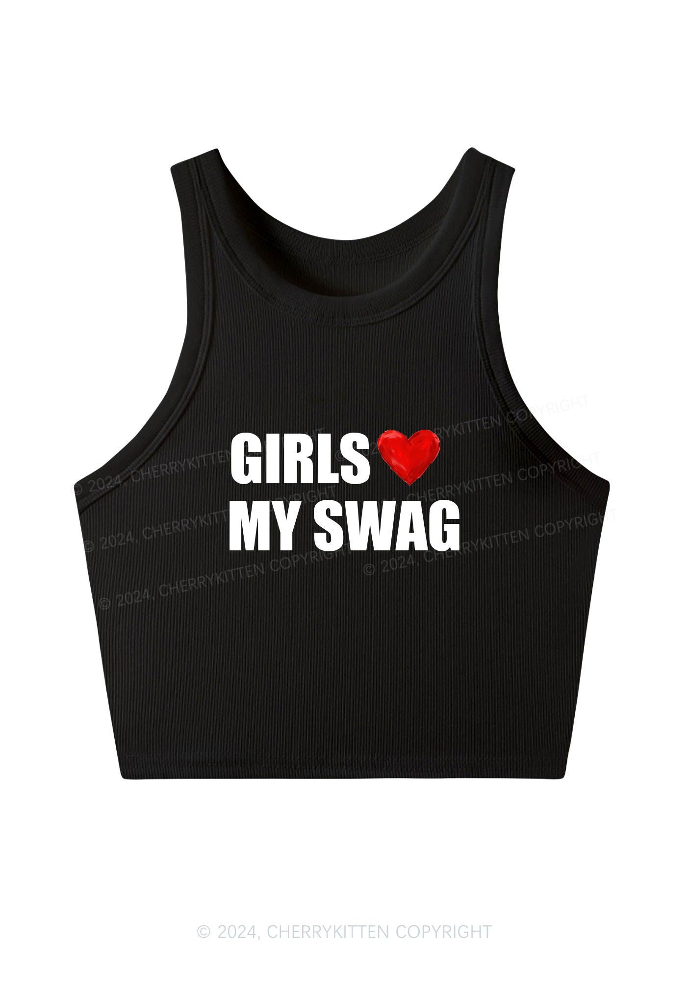 Girls Love My Swag Y2K Crop Tank Top Cherrykitten