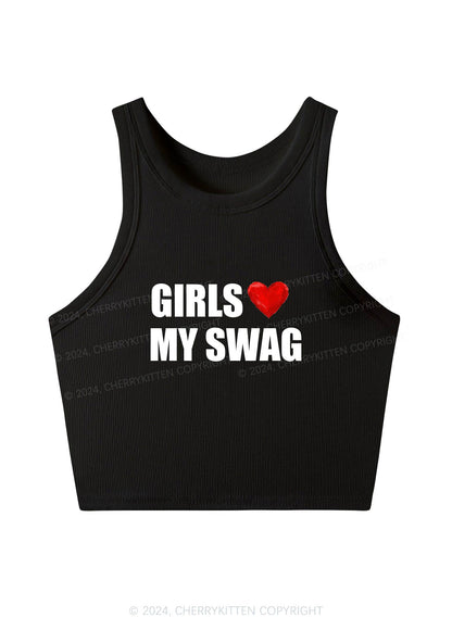 Girls Love My Swag Y2K Crop Tank Top Cherrykitten