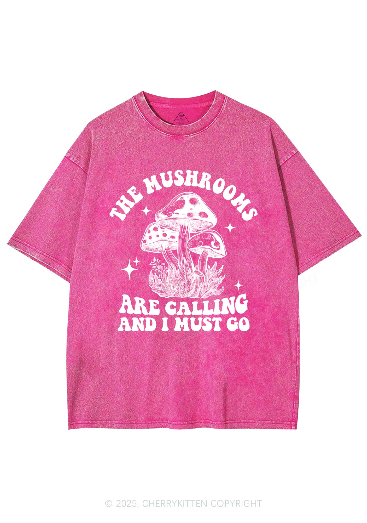The Mushrooms Are Calling Y2K Shirts Washed Tee Cherrykitten