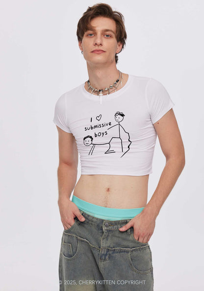 I Love S Gay Boys Pride Y2K Baby Tee Cherrykitten
