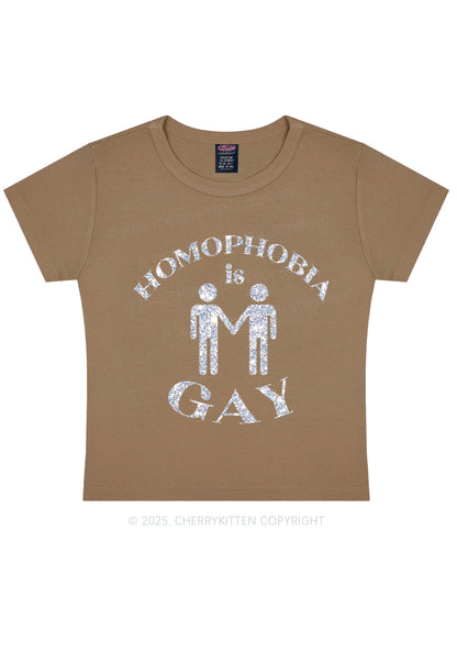 Glitter Homophobia Is Gay Pride Y2K Baby Tee Cherrykitten